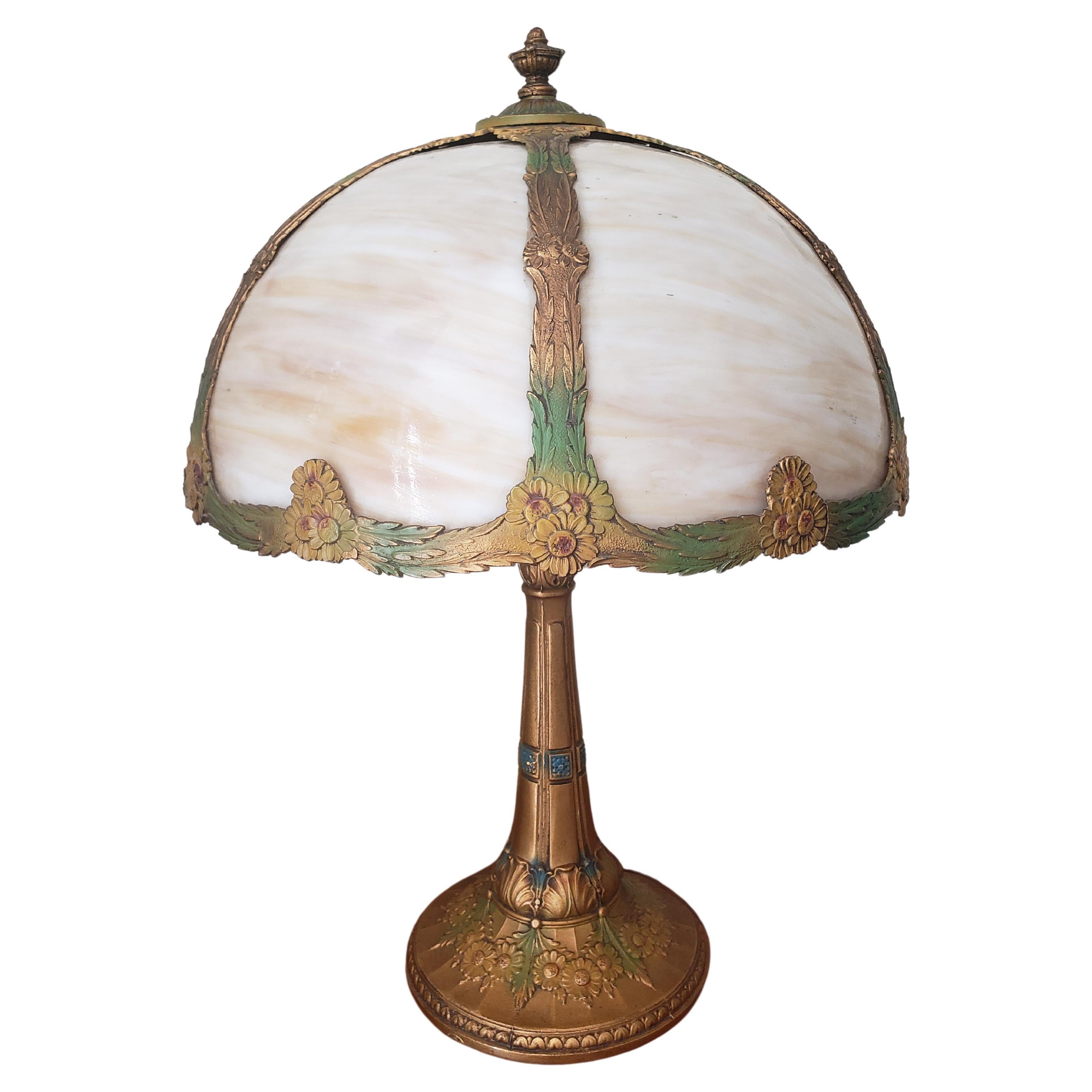 American Arts And Crafts Style Cold Painted Patinated Metal Table Lamp With Caramel Glass Shade, 
Height Overall: 21 In. (53.34 Cm.), Diameter Of Shade: 14 3/4 In. (37.47 Cm.). Very good condition


W6051522
Boxed.



WCHURU051022.