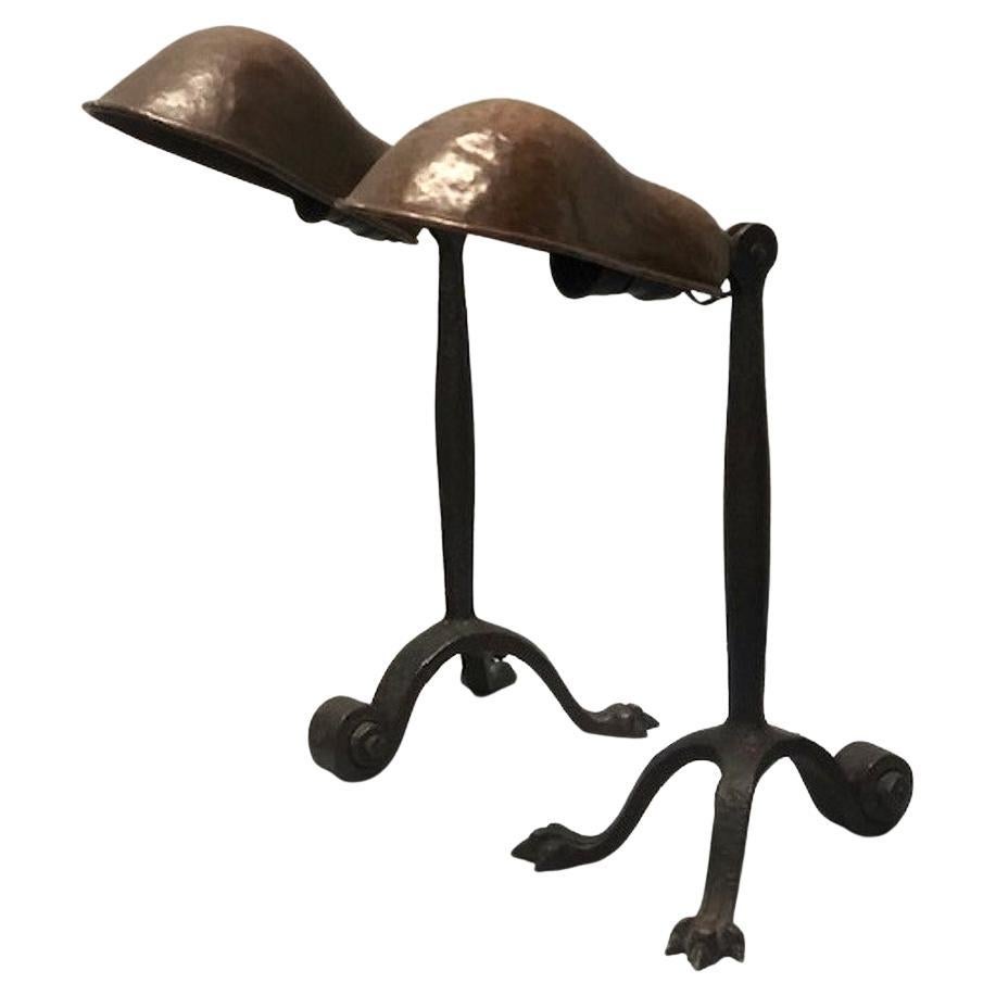 American Arts & Crafts Pair of Patinated Bronze Table Lamps, circa 1910