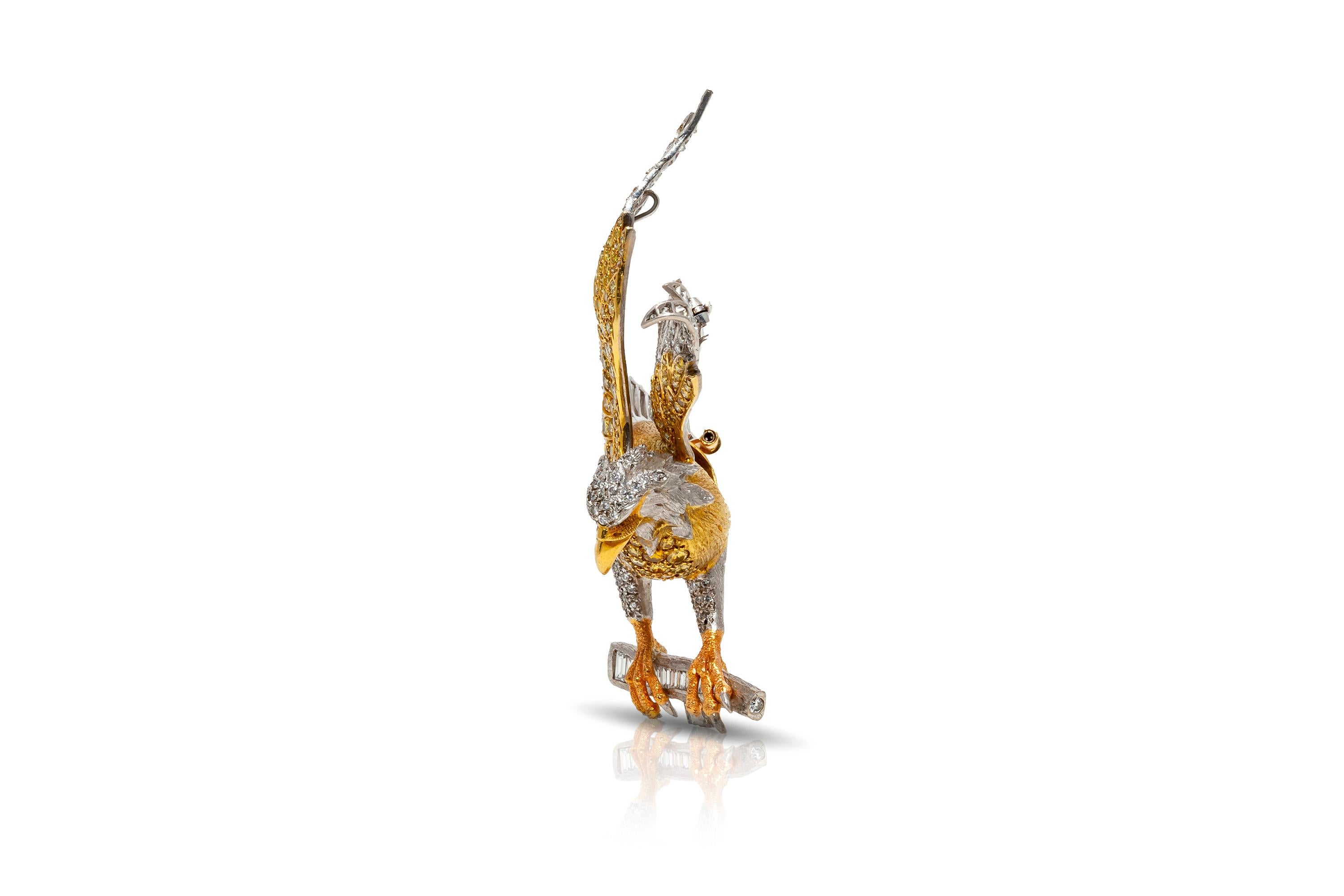 Amerikanischer Baldadler 18 Karat Gold Brosche im Zustand „Gut“ im Angebot in New York, NY