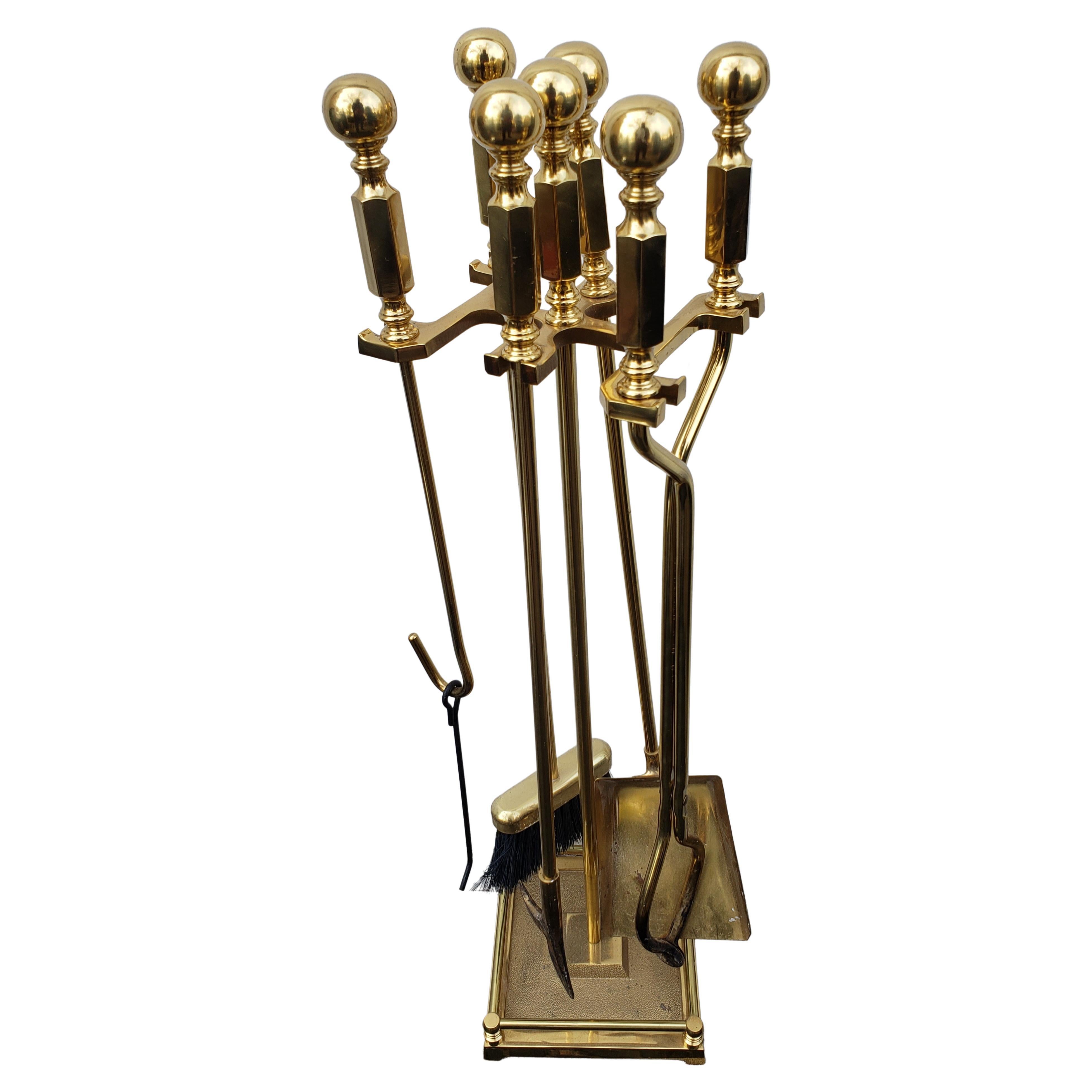 Polished Brass Fireplace Tools from the 1950s at 1stDibs