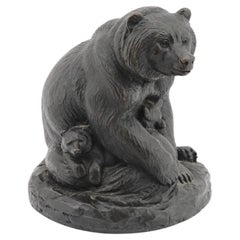Vintage American Bears Bronze Sculpture by Joseph Boulton