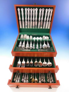 American Beauty by Shiebler Sterling Silver Flatware Set Service 144 Pcs G Mono