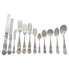 Antique American Beauty by Shiebler Sterling Silver Flatware Set Service 144 Pcs G Mono
