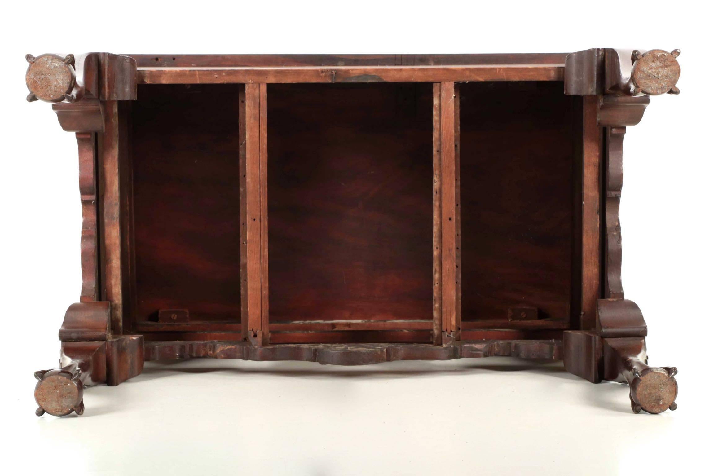 American Benchmade Chippendale Style Mahogany Antique Lowboy Dressing Table 4