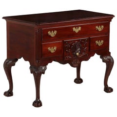 American Benchmade Chippendale Style Mahogany Antique Lowboy Dressing Table