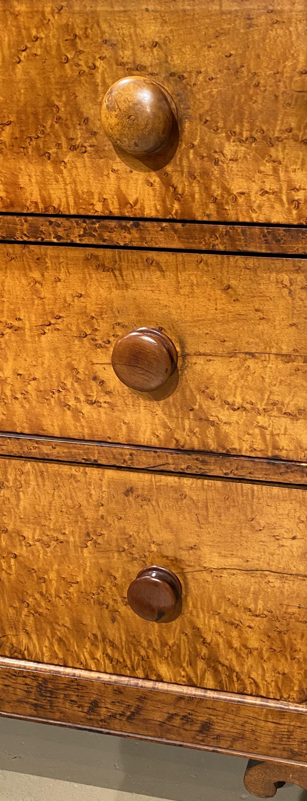 American Birds Eye Maple Empire Four Drawer Chest circa 1830’s 1