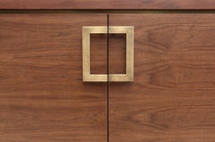 American Black Walnut Inset Cabinet with Brass Handles by Mark Jupiter