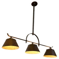 American Blacksmith-Made Custom "Lucas" Kitchen Island or Billiard Light