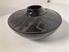 American Blackware Pottery Jar Vase Mata Ortiz Style