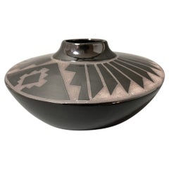 Jarrón Jarrón de Cerámica Americana Blackware Estilo Mata Ortiz