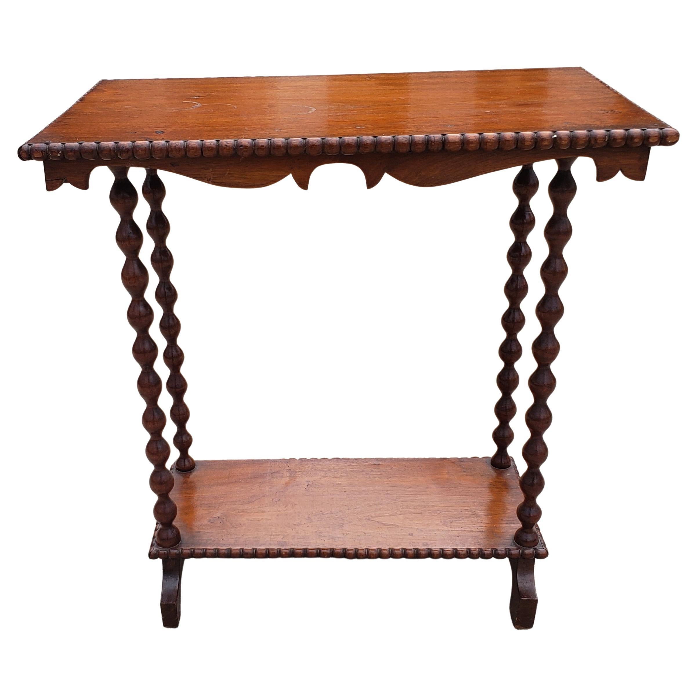 American Bobbing Legs and Rope Edge Occasional Accent Tier Table, circa 1940s