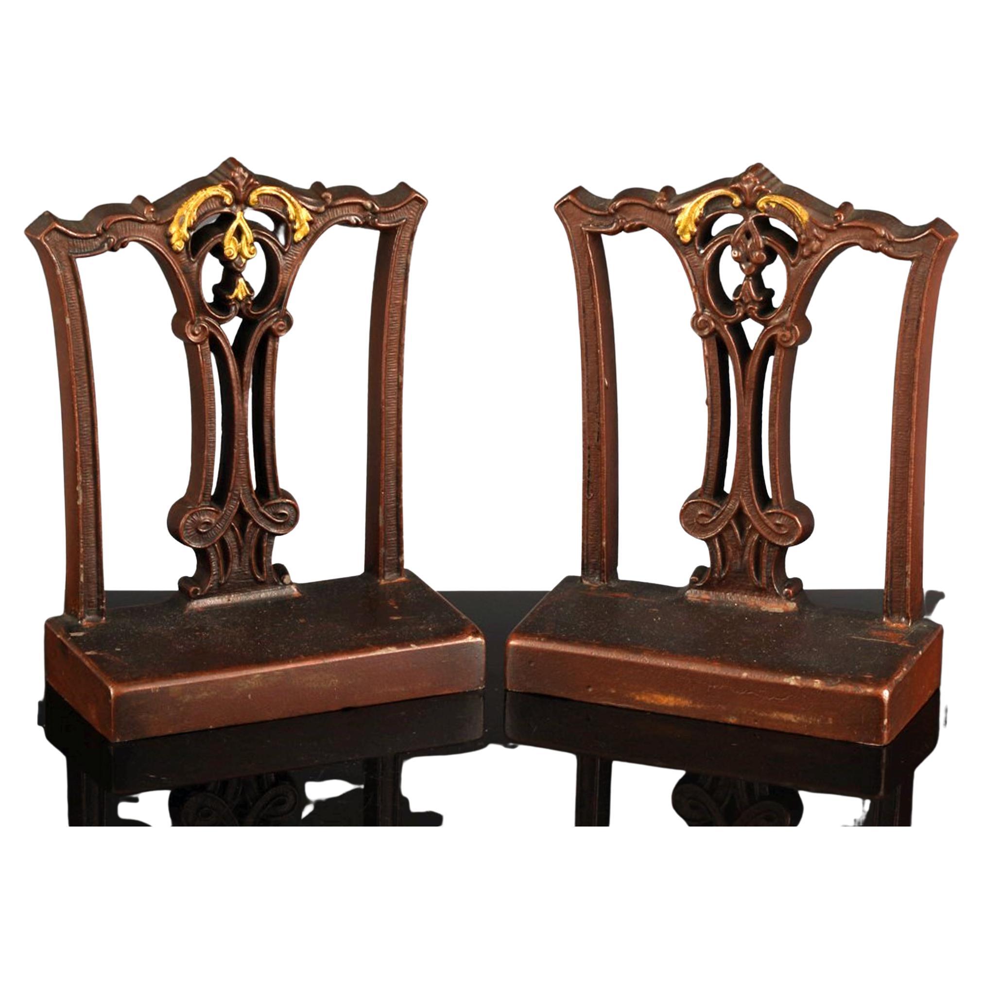 American Bookends in the form of a Chippendale Chair Back,
Bradley & Hubbard, Meriden, Connecticut
The 1920s

A pair of bookends made by Bradley & Hubbard in the first quarter of the 20th century. The bookends are made in the form of a