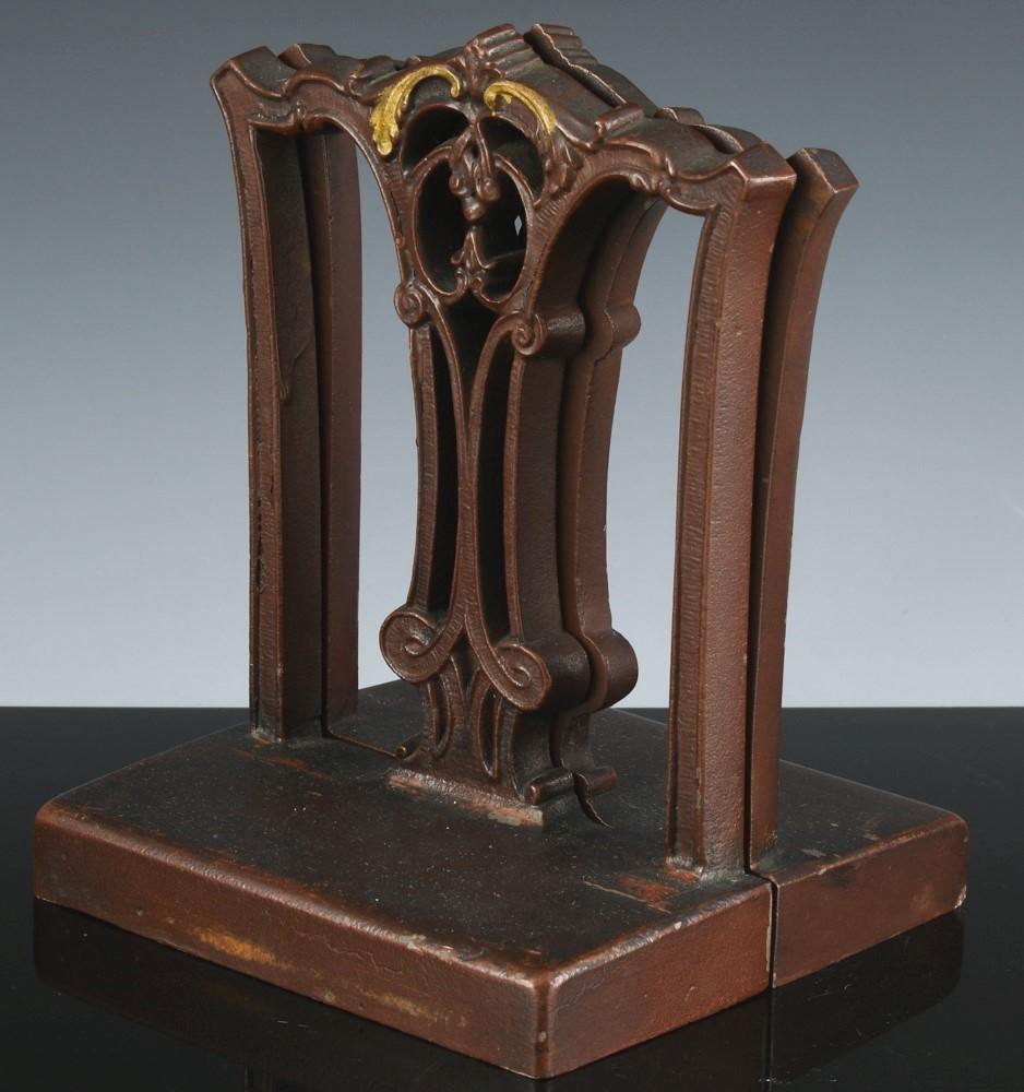 American Craftsman American Bookends in the Form of a Chippendale Chair Back, Bradley & Hubbard For Sale