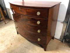 American Bow Front Chest with Brass Knobs and Figured Mahogany
