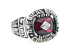 American Bowling Congress Perfect Game 300 Ring Diamond Ruby Mens