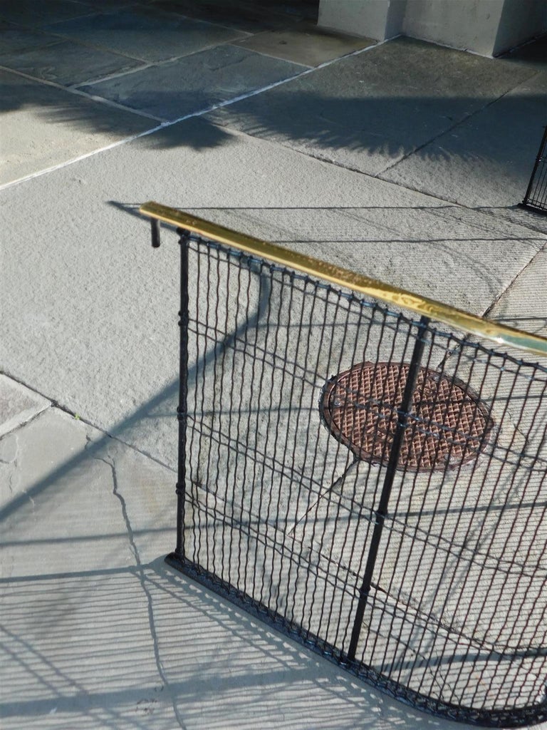 American Brass and Artistic Wire Work Fire Place Screen with Orig Hooks