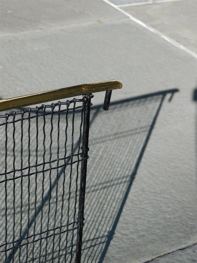 American Brass and Artistic Wire Work Fire Place Screen with Orig Hooks