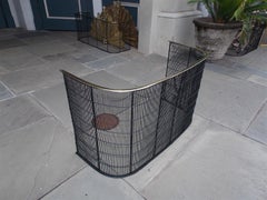 American Brass and Iron Fireplace Screen with Decorative Wire Work, Circa 1800