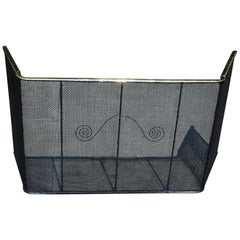 American Brass & Artistic Wire Work Folding Hinged Fire Place Screen, C. 1810