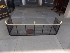 American Brass Ball Finial and Artistic Wire Work Fire Place Screen, Circa 1820