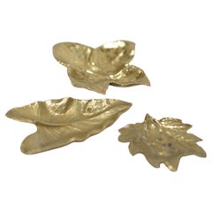 AMERICAN BRASS BOWLS - COLEUS, CRYSANTHEMUM, CALLA LILY Hand-Crafted TRAYS