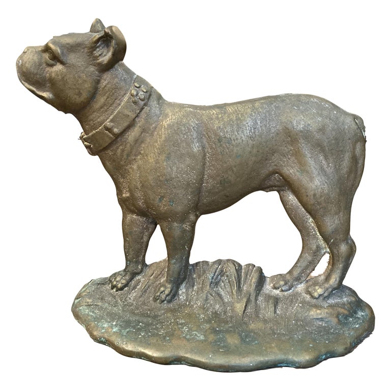 American Brass Bull Dog Doorstop For Sale at 1stDibs