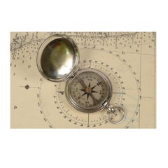 WWI Antique American Chromed Brass Pocket Compass by Wittnauer  Army Officers