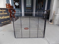 American Brass Decorative Scrolled and Swag Wire Folding Nursery Screen, C. 1790