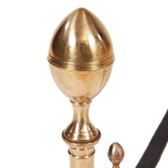 American Brass Lemon Top Andirons
