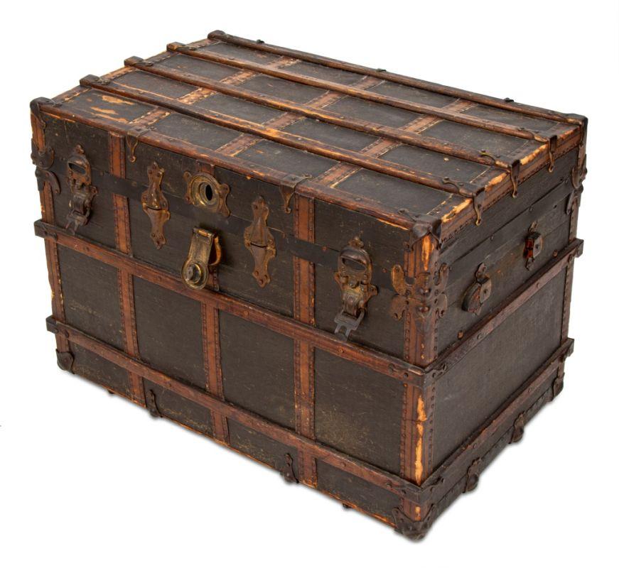 American Empire American Brass Mounted Steamer Trunk