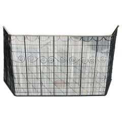 American Brass Rail and Pleasing Wire Work Folding Fire Place Screen, C. 1790