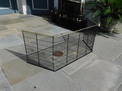 American Brass Rail Top and Artistic Wire Work Folding Fire Place Screen, C 1790