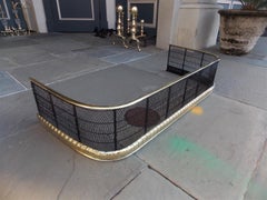 American Brass Rail and Rope Artistic Wire Work Fire Place Fender, NY, C. 1800