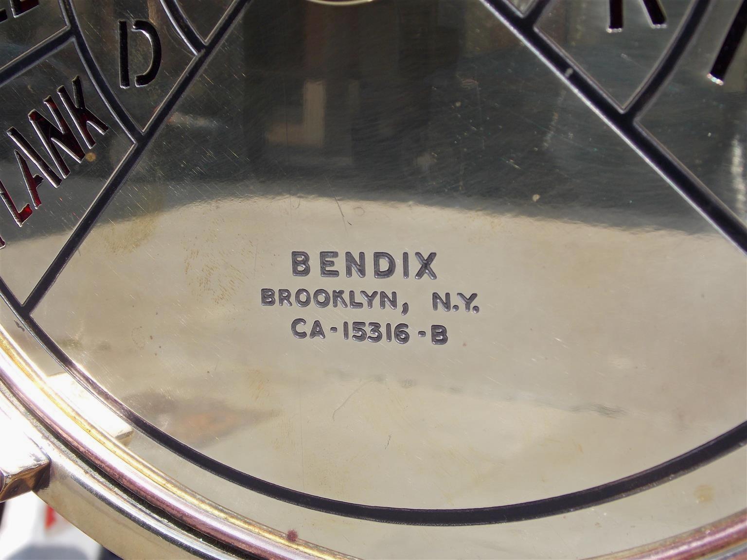 American Brass Telegraph Mounted on Circular Mahogany Base Bendix NY, Circa 1930 For Sale 3