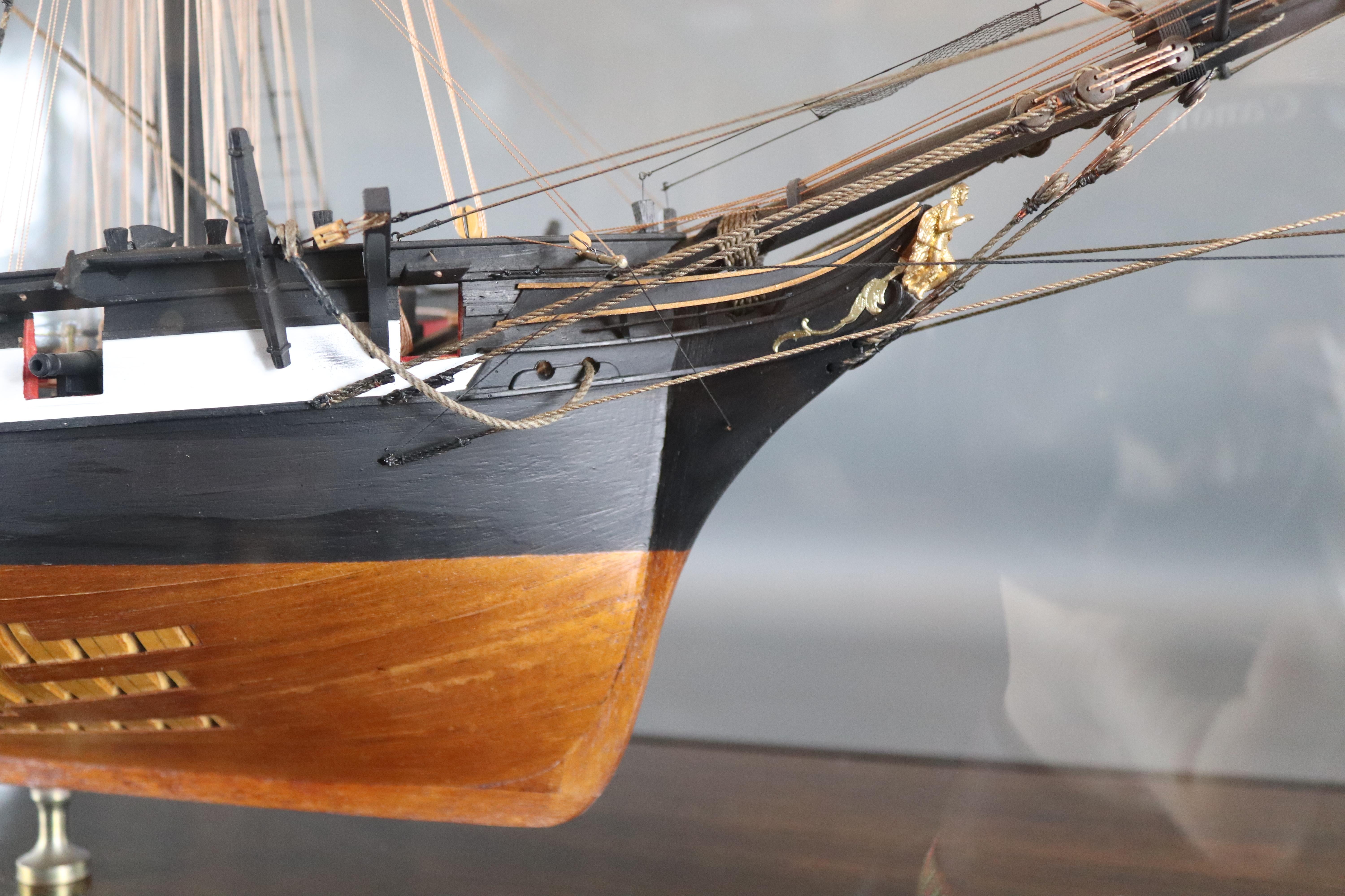 Exquisite plank on frame model by William Hitchcock of the twelve-gun brig of war 