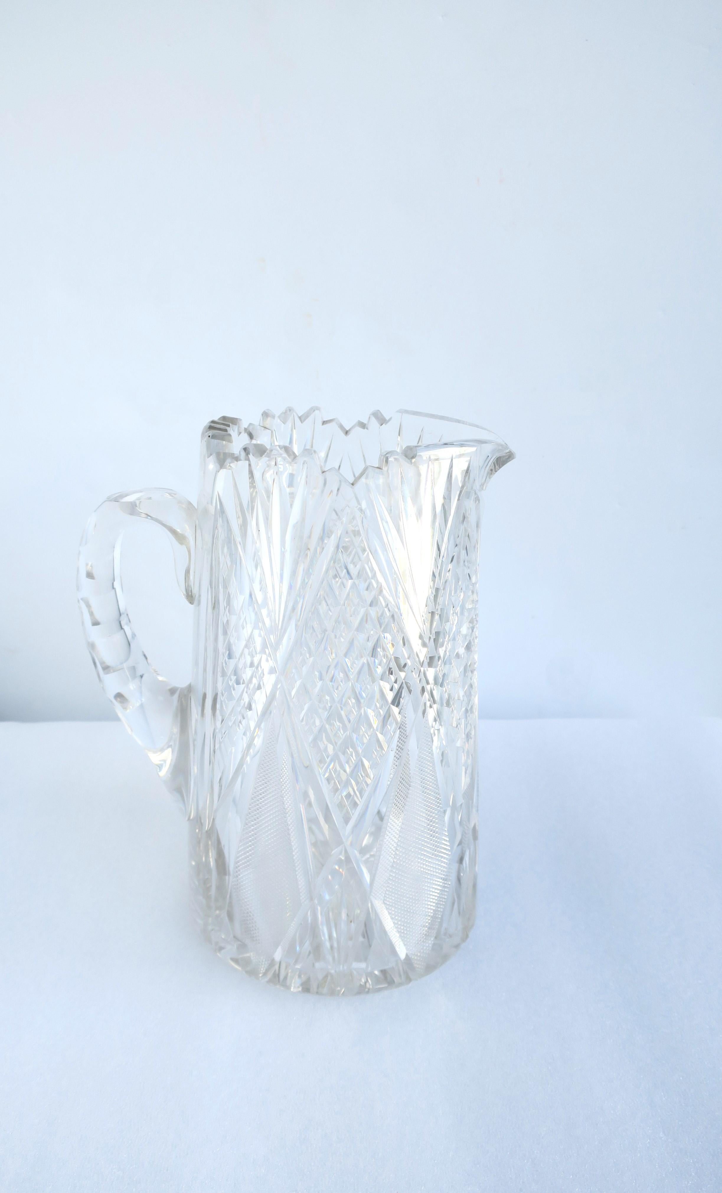 Victorian American Brilliant Cut Crytal Pitcher or Vase  For Sale