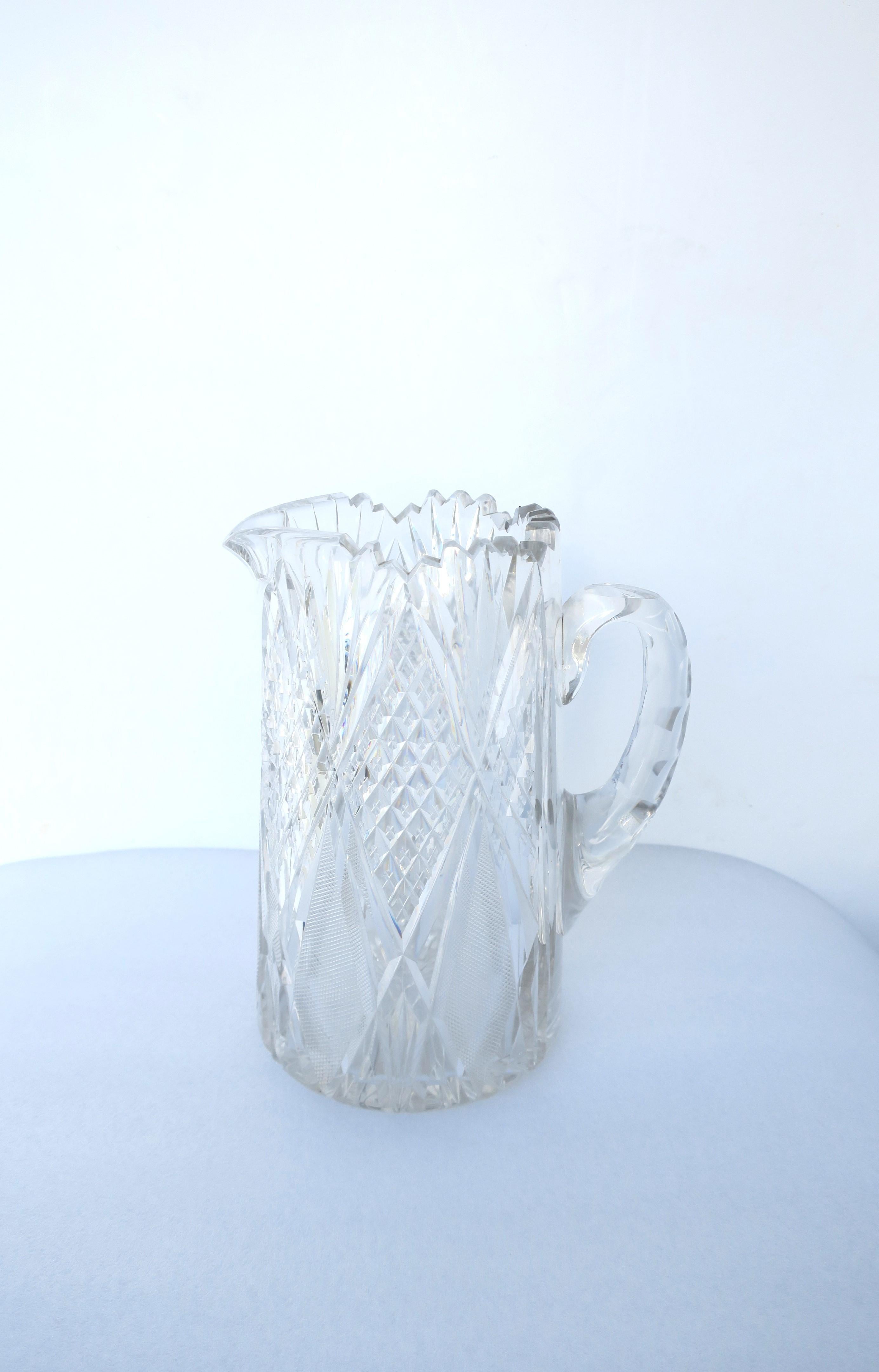 American Brilliant Cut Crytal Pitcher or Vase  In Excellent Condition For Sale In New York, NY