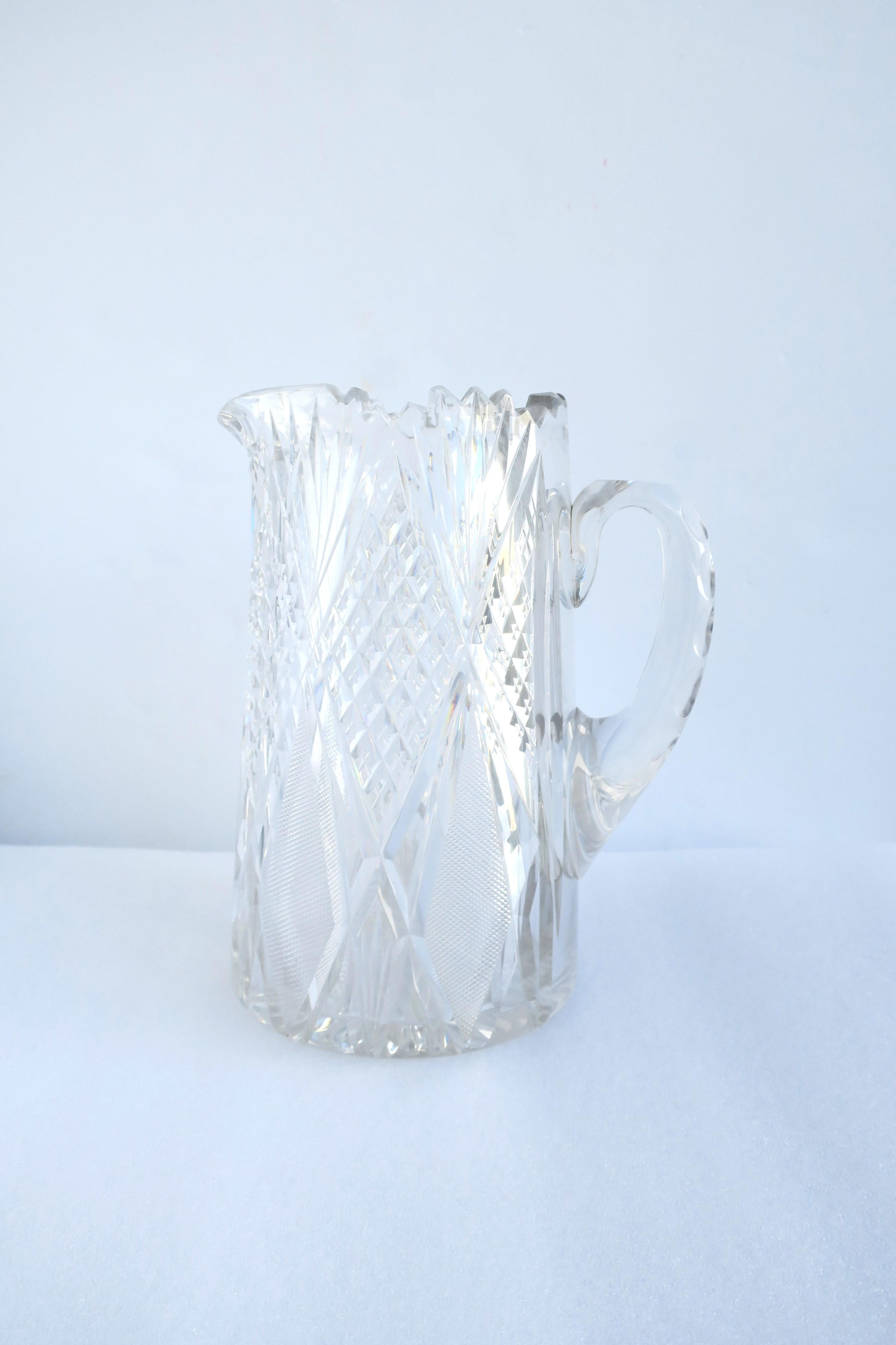 20th Century American Brilliant Cut Crytal Pitcher or Vase  For Sale
