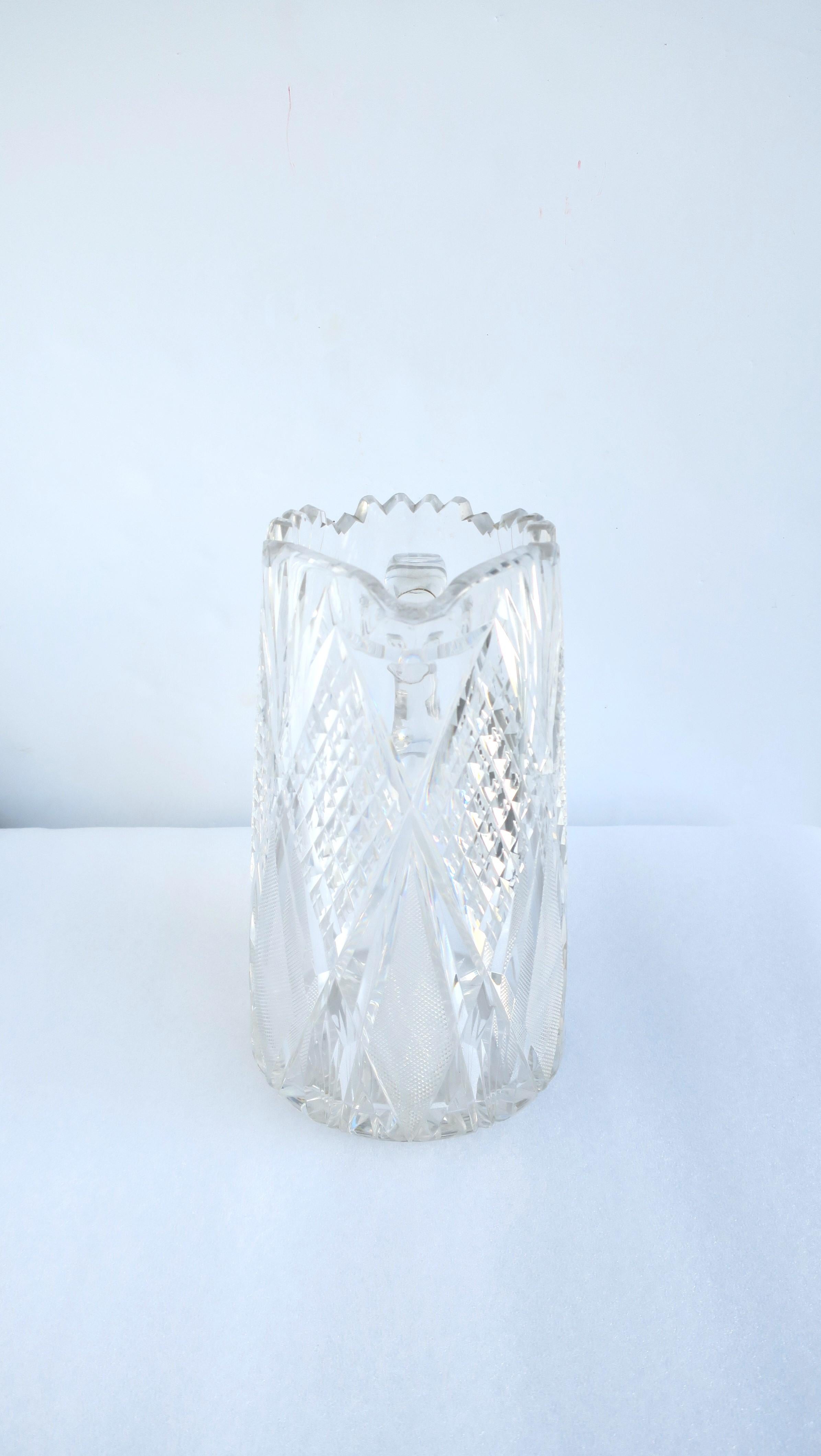 American Brilliant Cut Crytal Pitcher or Vase  For Sale 2