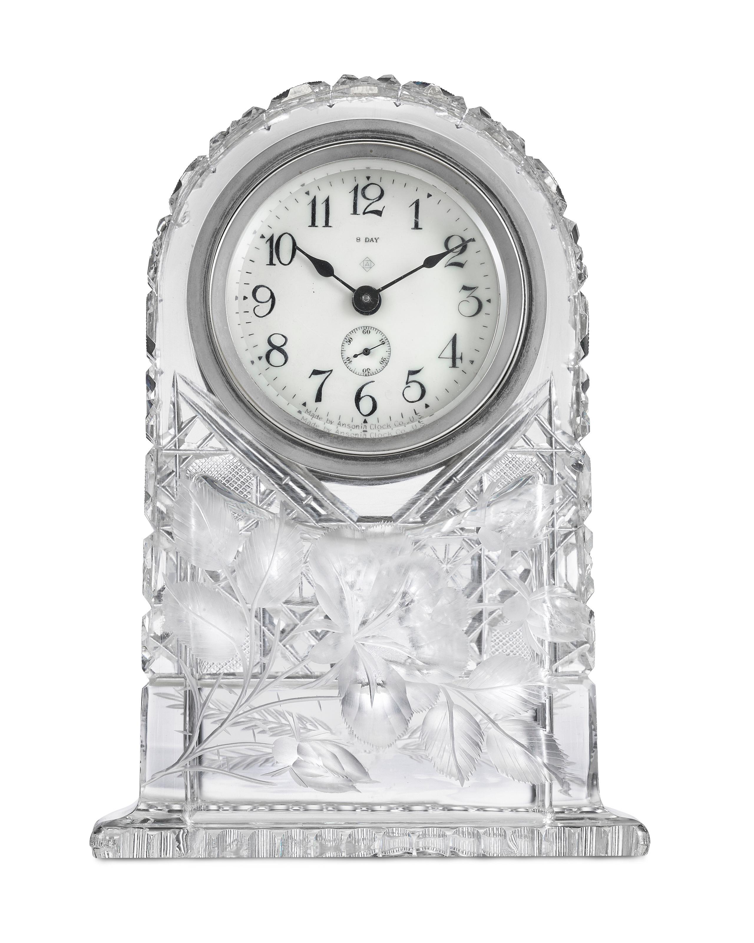 20th Century American Brilliant Cut Glass Clock