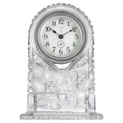 American Brilliant Cut Glass Clock