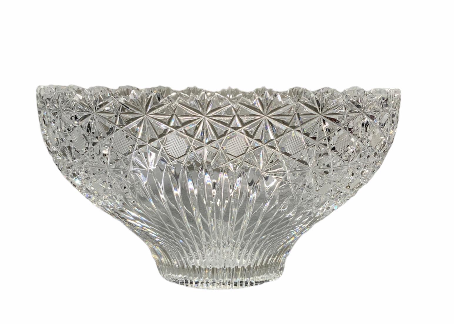 20th Century American Brilliant Cut Glass Crystal Bowl