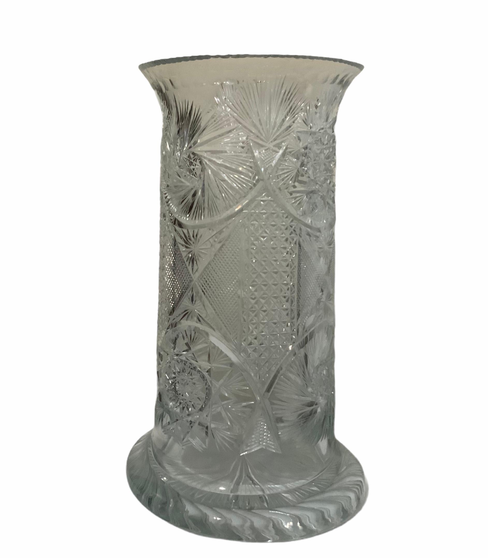 American Classical American Brilliant Cut Glass Large Umbrella/Cane Stand/Vase