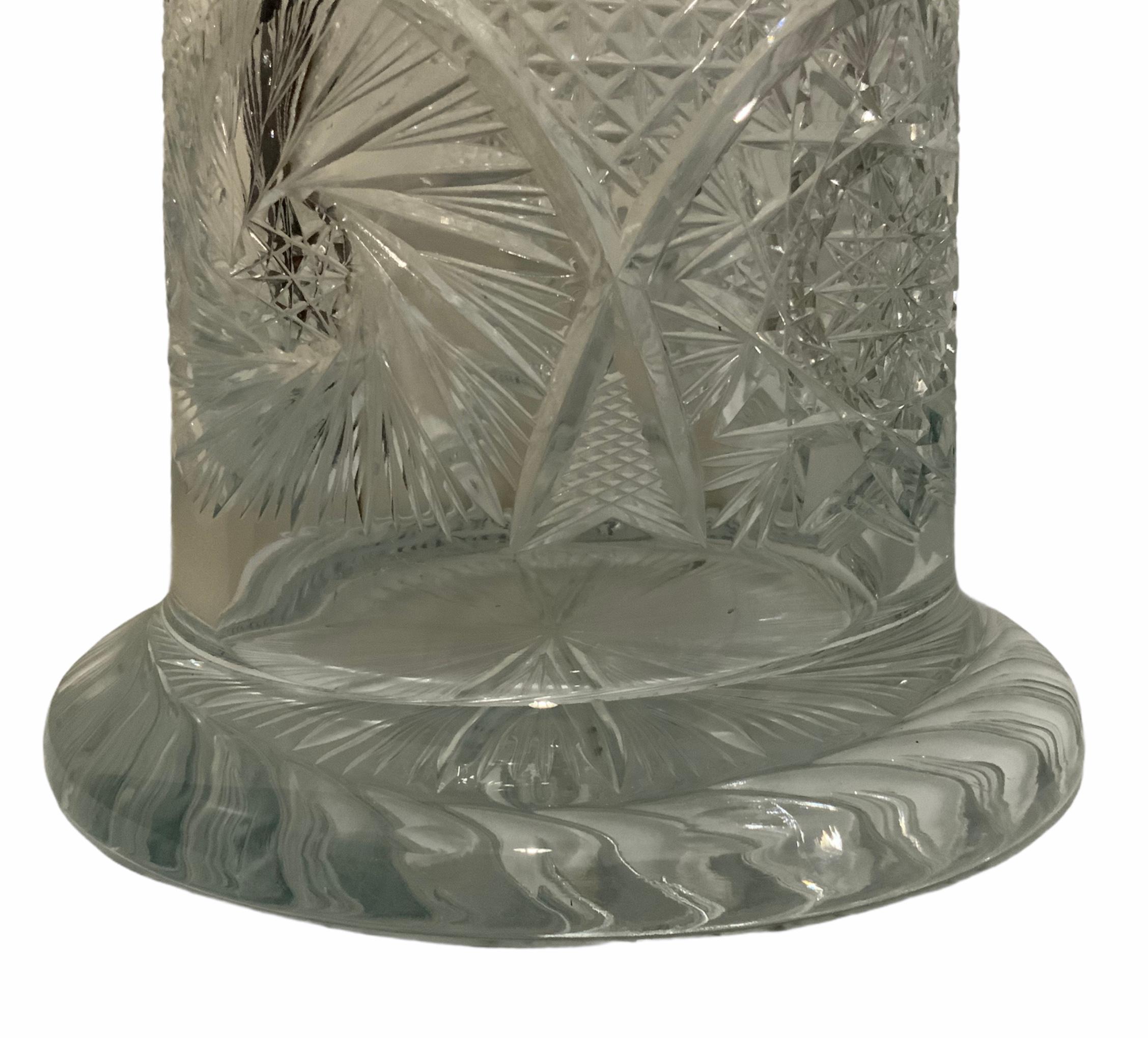 20th Century American Brilliant Cut Glass Large Umbrella/Cane Stand/Vase