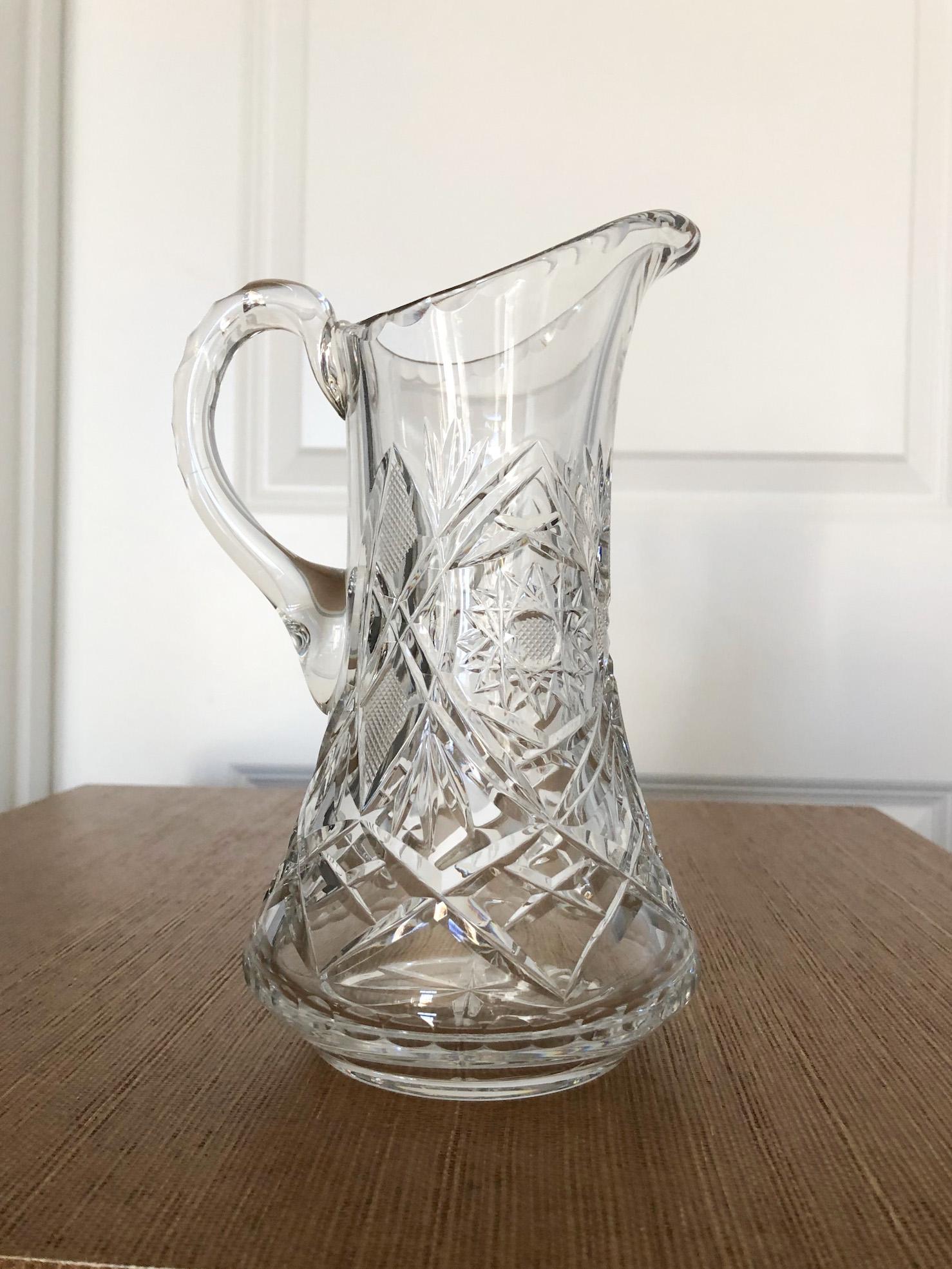 Late Victorian American Brilliant Cut Glass Pitcher