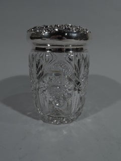 American Brilliant-Cut Glass and Sterling Silver Candy Jar