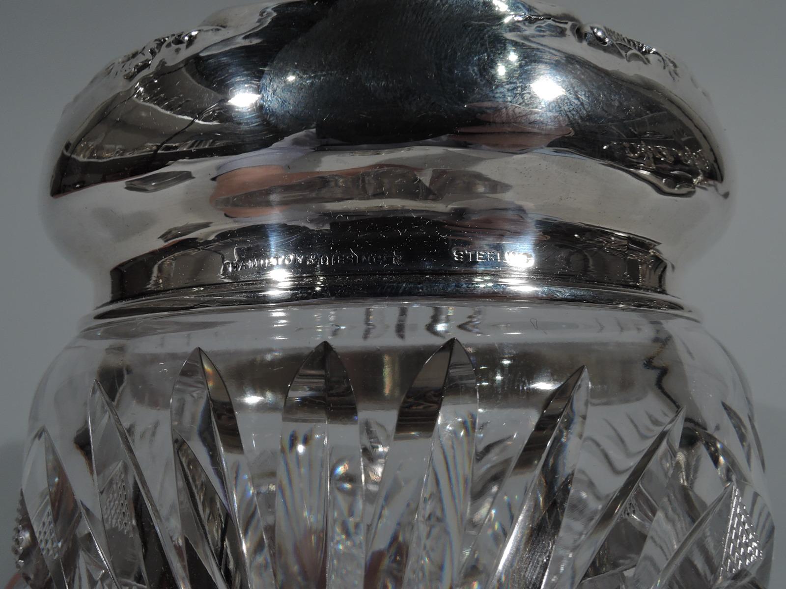 American Brilliant-Cut Glass and Sterling Silver Candy Jar 1