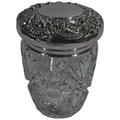 American Brilliant-Cut Glass and Sterling Silver Candy Jar