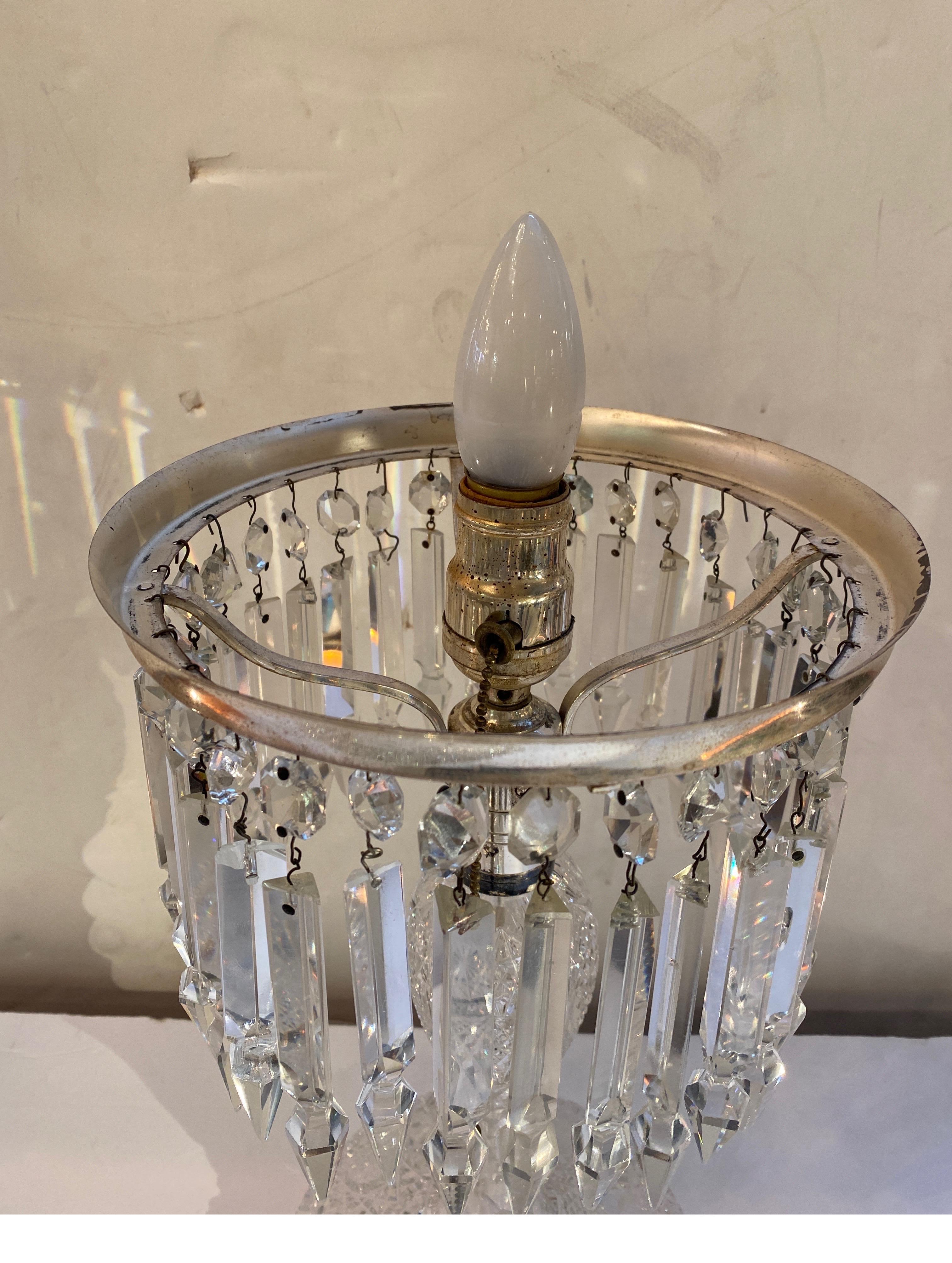American Brilliant Cut Glass Table Lamp 1