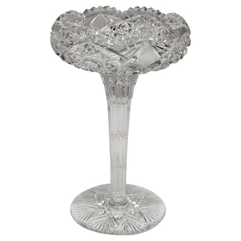 American Brilliant Cut Glass Teardrop Candy Dish For Sale at 1stDibs